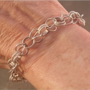 Sterling ITALY Handcrafted Fancy Link Bracelet
